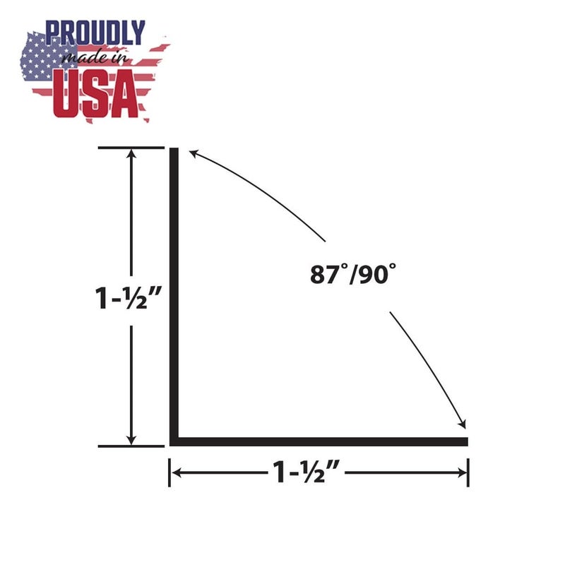 Outwater Plastics 1940-Wh White 1-1/2 Inch X 1-1/2 Inch X 3/64 (.047) Inch Thick Styrene Plastic Even Leg Angle Moulding 36 Inch Lengths (Pack of 4) - Image 2